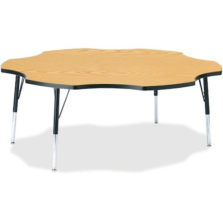 Jonti-Craft TABLE, SIX LEAF, 60in, OAK/BK JNT6458JCE210